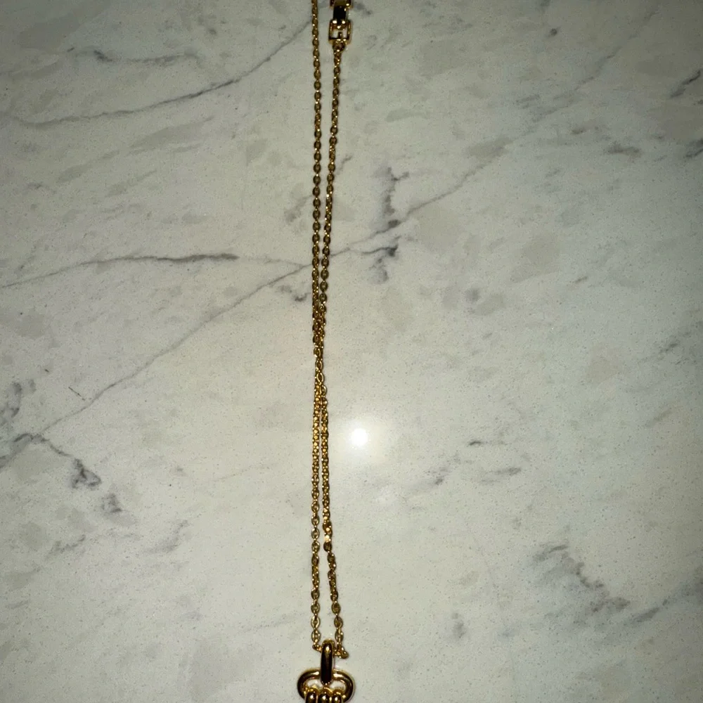 Vintage 90s Gold Givenchy G Pendant Necklace